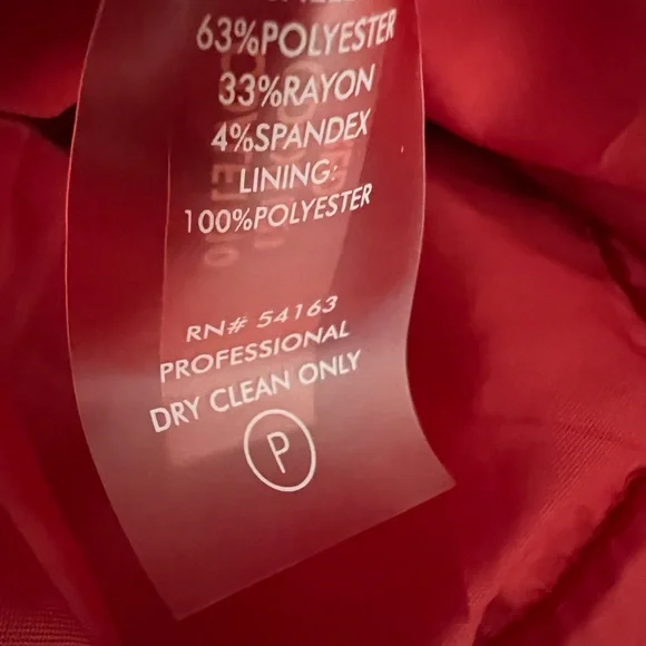 Calvin Klein dress sz 6 Red Sleeveless faux wrap knee length office cocktail - Picture 6 of 6